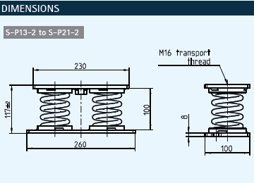 S-P 钢弹簧减震器 S-P5-2 至 S-P21-2(图2)