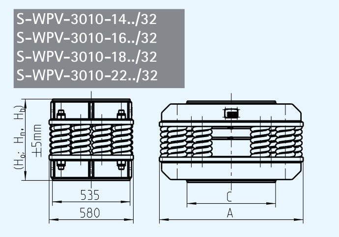 S-WPV(R) 钢弹簧减震器 S-WPV(R)-3010.../32(图2)
